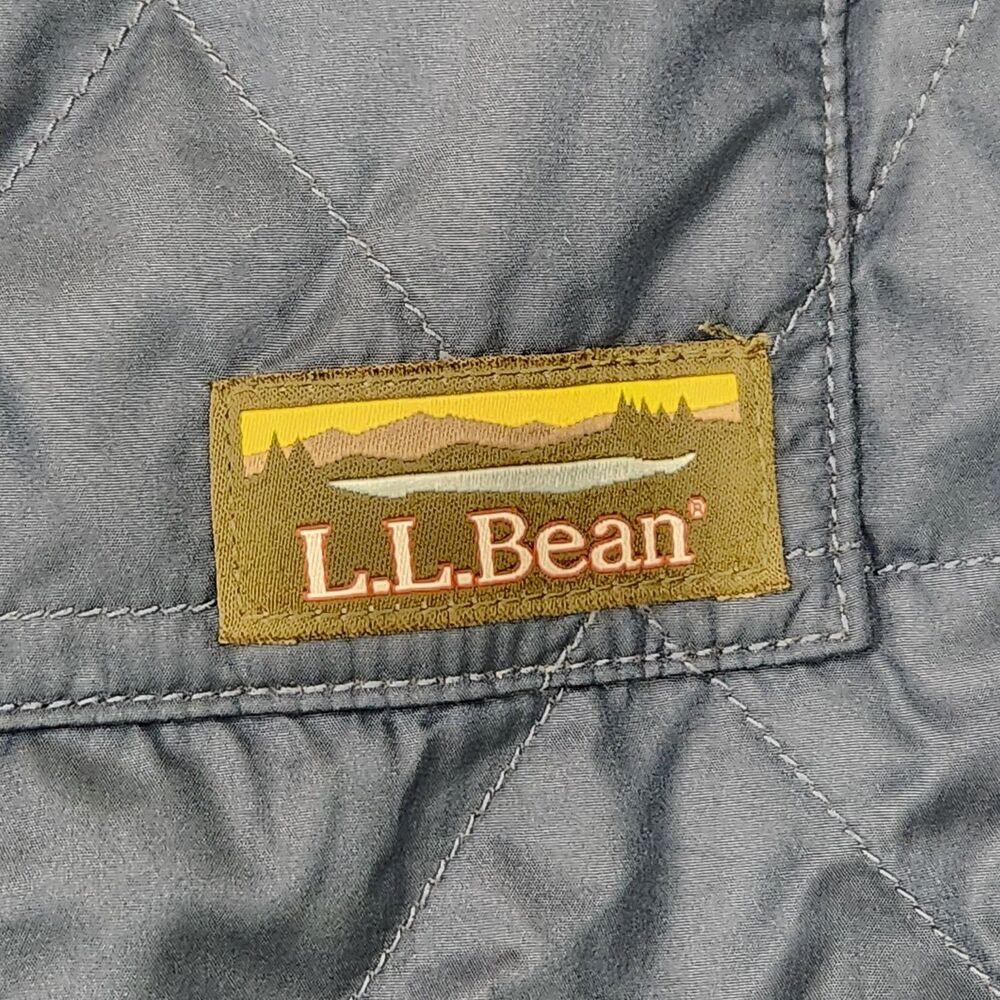 L.L. Bean Puffer Jacket Men's 2XLT Navy Blue Primaloft Snap Up Quilted Outdoor - Picture 4 of 6